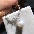 N028 11-12mm DIY Natural  Freshwater Pearl Charm Pendant Necklace Chain Accessory 925 Sterling Silver Jewelry for Women