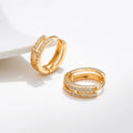 Hot Sale 18K Gold Plated Brass Bohemia Hoop Earrings Zircon Inlay Women's Gift ORNPAEADIA KE0985