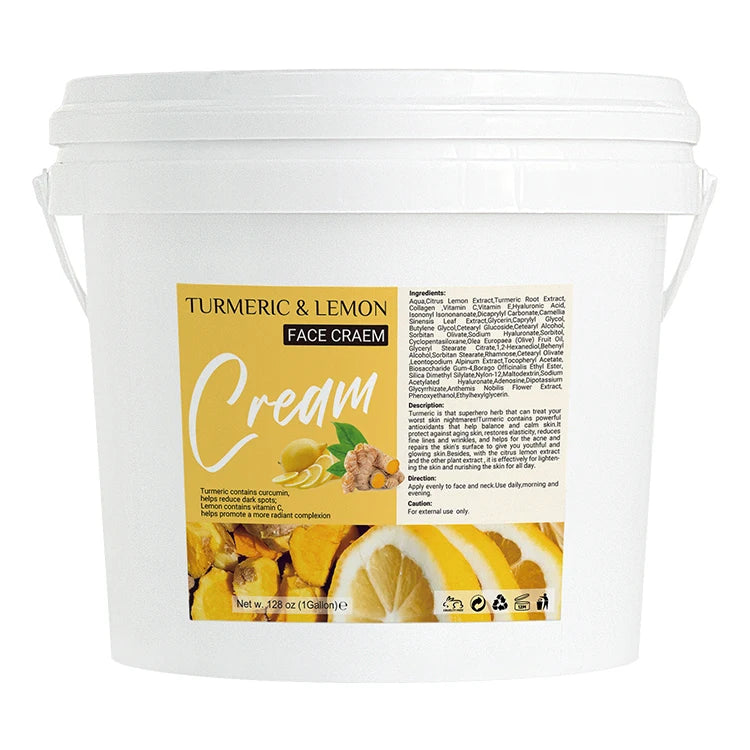 Natural  Gallon Cream Turmeric Lemon  Whitening Anti Aging  Moisturizer  Face  Lotion  Cream Vitamin E Anti-Aging Cream