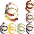 Wholesale Natural Crystal Stone Wire Wrapped Gravel Ear Ring Eardrop Amethyst Earrings for Women Jewelry Crystal Earrings