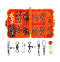 141Pcs/Set Carp Freshwater Saltwater Fishing Tackle Kit Combo Hooks Swivels Spinners Orange Box Fishing Accessories Set