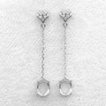 Sterling Silver 7*9mm Semi Mount Line Earrings Empty Support Blank Claws Setting S925 Base Without Center Stone for DIY Inlay