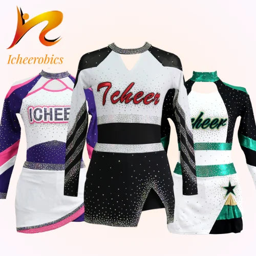 Icheerobics One Day Design Cheerleading Uniform Sublimated Cheer Uniforms for Kids and Adults