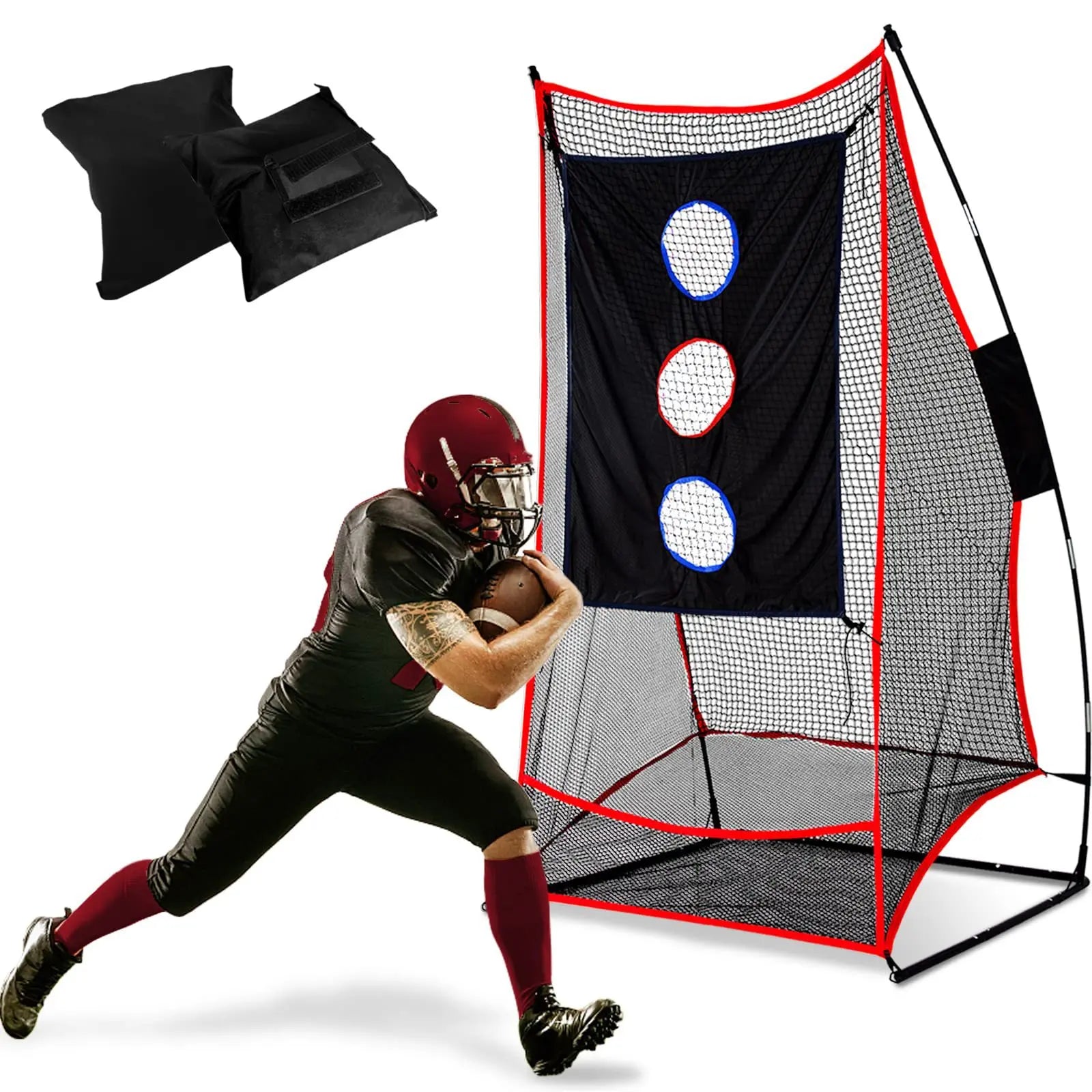 American Football Portable Training Equipment Logo-Styled Throwing & Quarterback Practice Net Made in China Model BF-0018-001