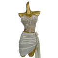 Elegant White Sequins Pearls Corset Skirts 2 Piece Set Festival Outfit Show Performance Dancer Wear Women Sexy Party Prom Dress MegaBDM