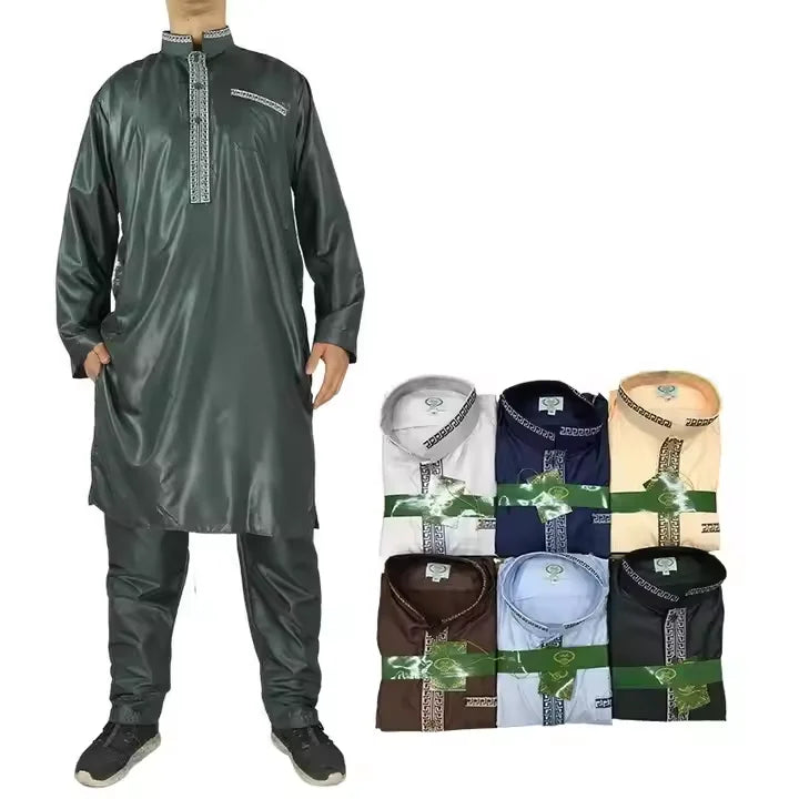 Sudanese Man Jubah Al Kurta Haramain Arab Qatar Omani Suit Shalwar Kameez Jalabiya Arabic Thobe Fabric for Men