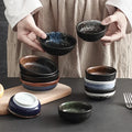 Japanese Hotel Retro Ceramic Creative Plate Sustainable Dessert Soup and Small Rice Bowl Korean Style Display Tableware