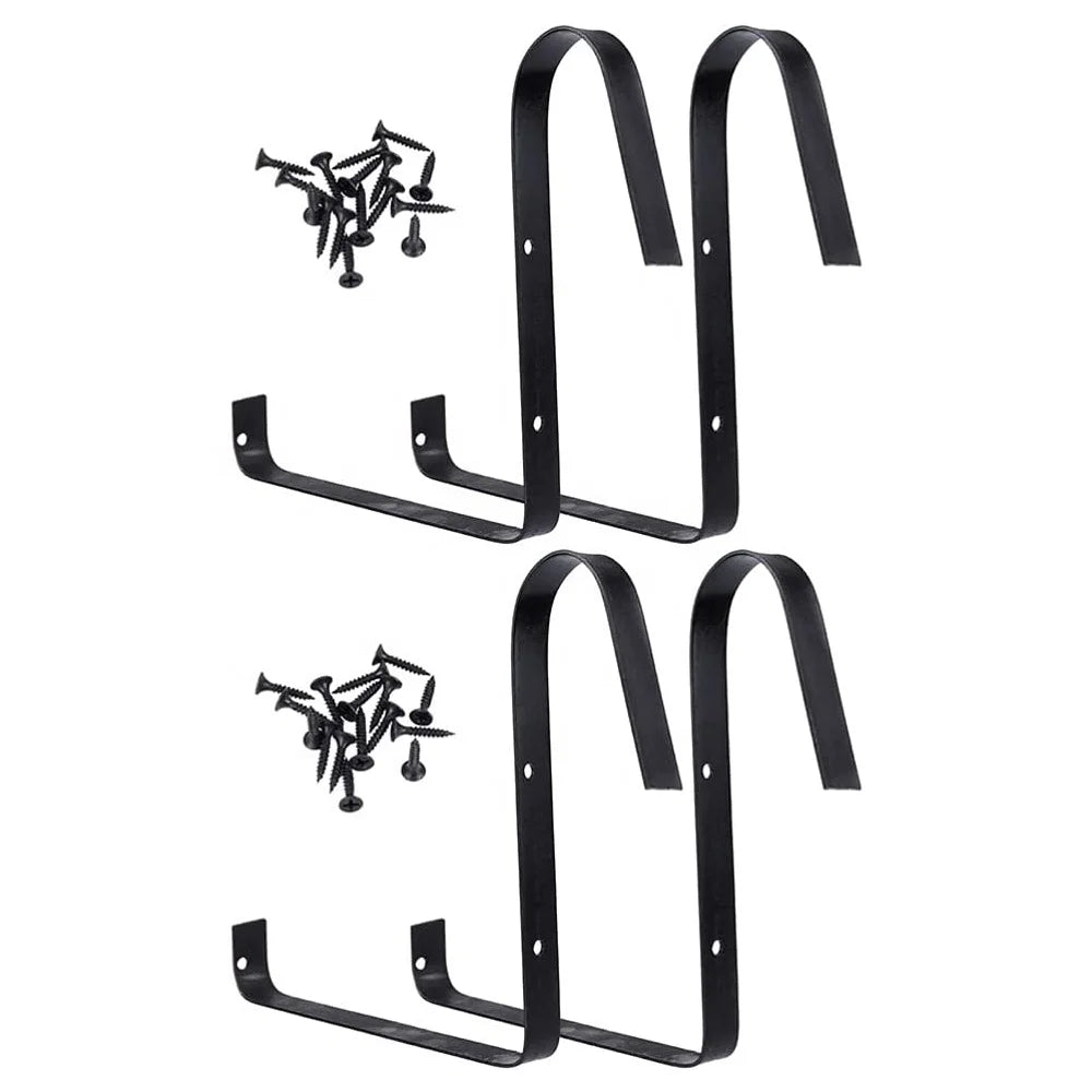 Plant Hanger Wall Hooks Flower Window Box Planter Iron Bracket for Railing Balcony Flower Pot Holding Bracket