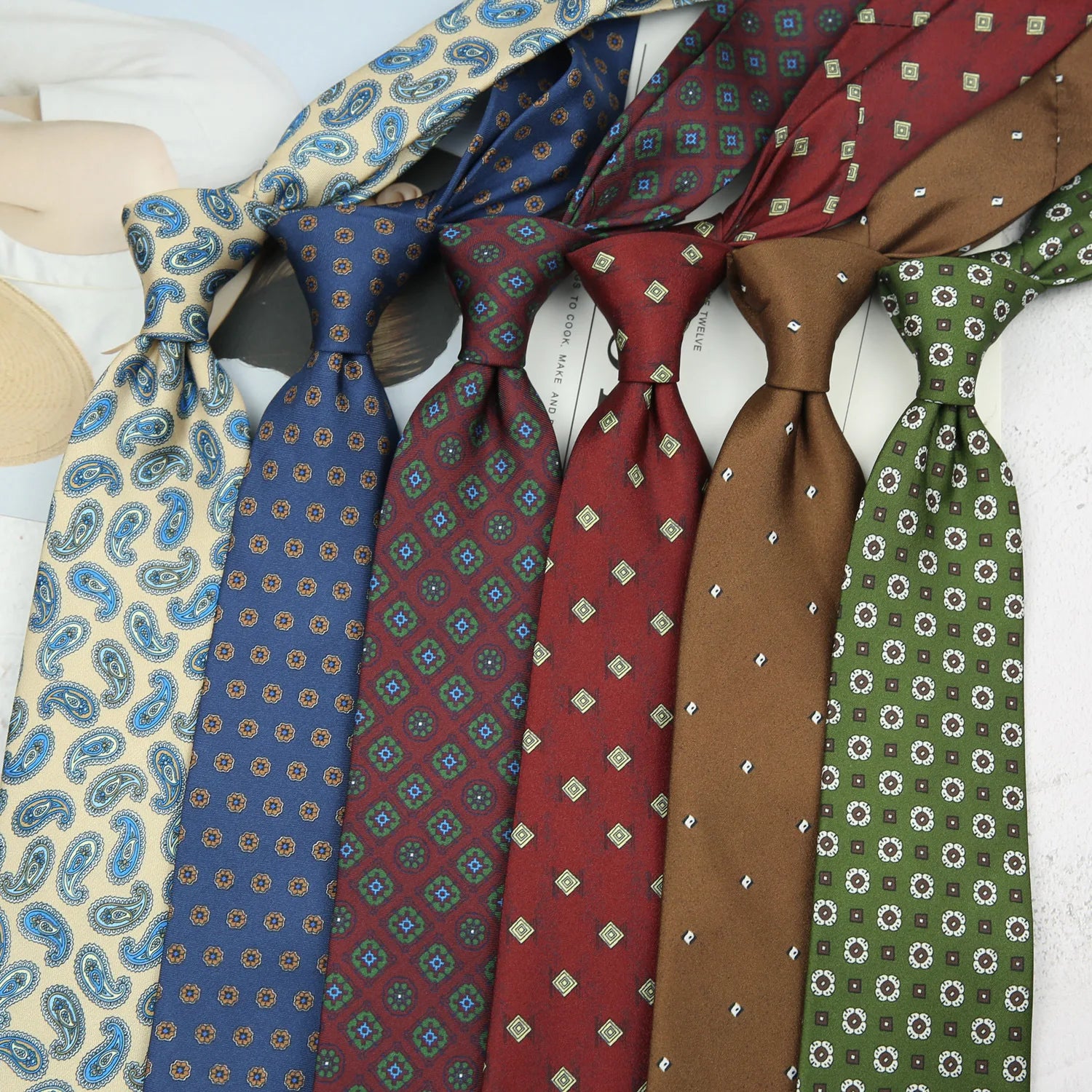 Girls Men Neck Ties Vintage 8cm Printed Korean Retro Hong Kong Style Floral Casual Neck Ties for Men Ties