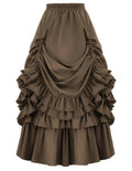 Scarlet Darkness Women's Gothic Steampunk High-Low Bustle Skirt Victorian Renaissance Costume for Adults