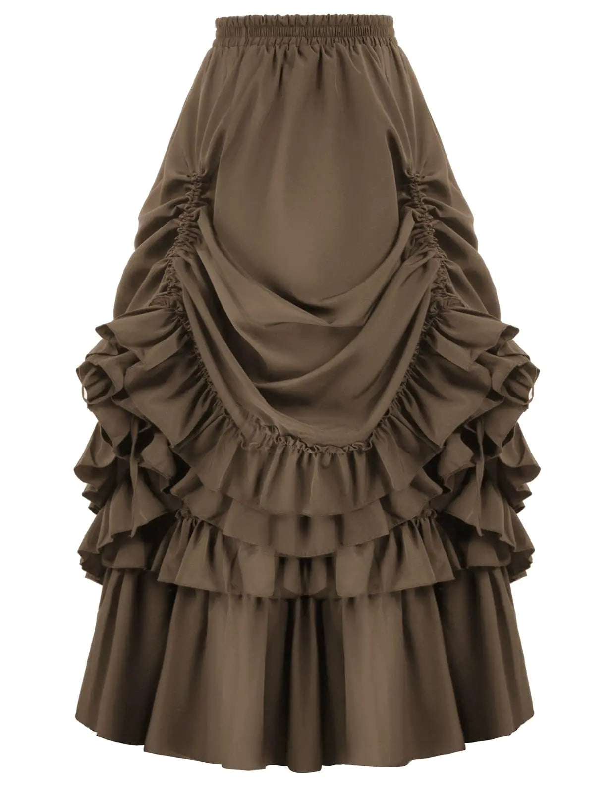 Scarlet Darkness Women's Gothic Steampunk High-Low Bustle Skirt Victorian Renaissance Costume for Adults