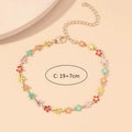 Jachon Creative Simple Versatile Simple Flowers Drop Oil Color Beach Anklet Summer Daisy Anklet Female