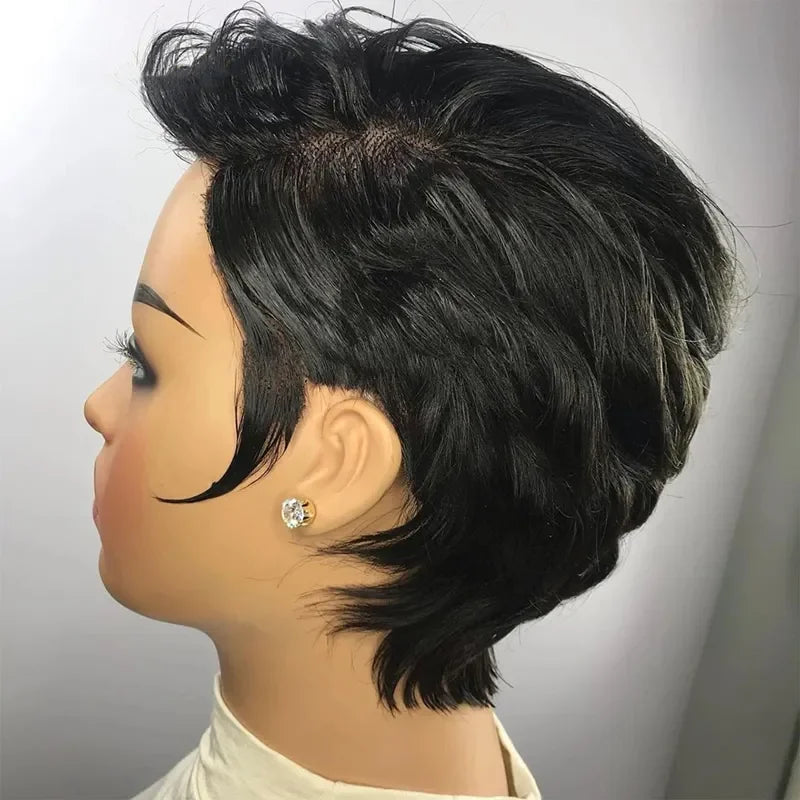 Body Loose Wave Natural Color Human Hair Lace Front Wigs Short Pixie Cut Brazilian Hair 13x4 Lace Wig