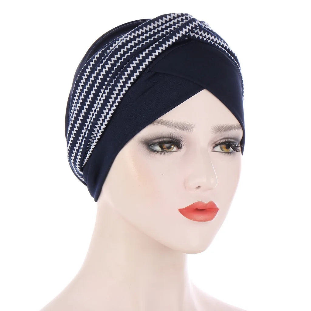 2023 Fashion Printed Hairband Muslim Islam Headscarf Undercap Scarf Underscarf Bonnet Hiab Inner Turban