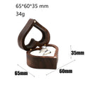 Solid Wood Mini Heart Ring Box with Transparent Lid