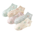 Wholesale Aesthetic Flower Short Socks Women Summer Cotton Low Cut Ankle Socks