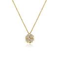 Hip Hop Magnetic Folding Four-leaf Clover Pendant Necklace Gold Pendant Necklace Zircon Rapper Men Women Jewelry