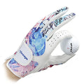 OEM Printed Colorful Women's Golf Gloves Pair Style Factory Price Made of Quality Cabretta Leather