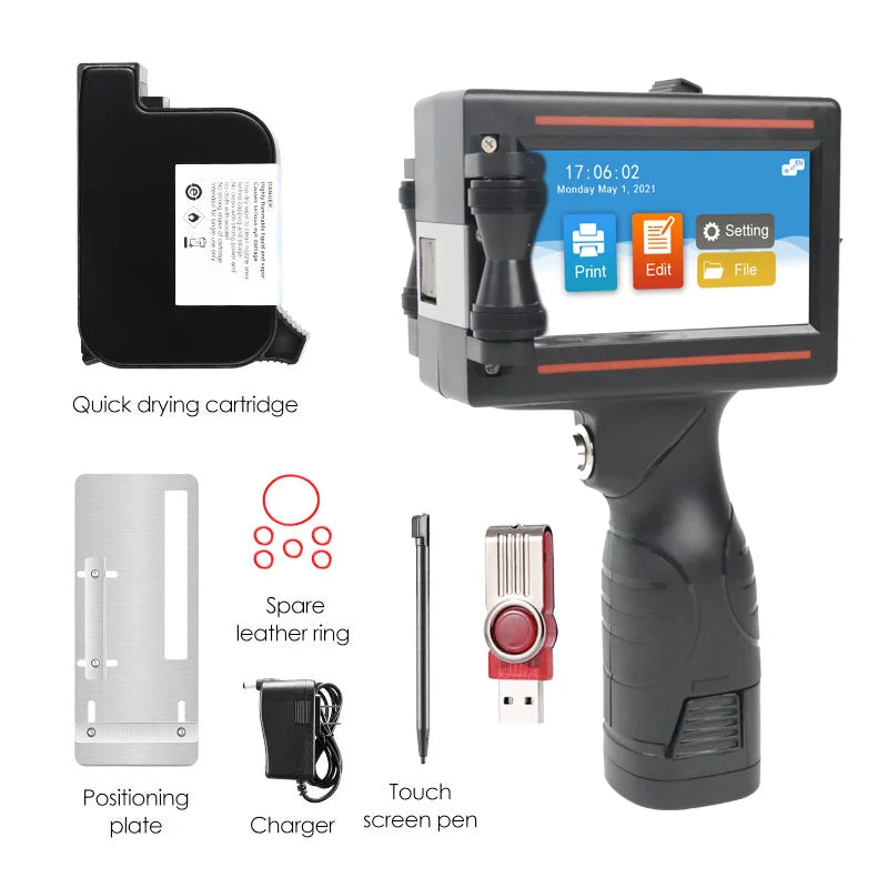 4.3 Inch Newest Tij Expiry Date QR Inkjet Handheld Printer for Plastic Bags Paper