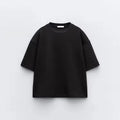 Interwoven Short Sleeve T-shirt Soft and Opaque Crown Neck Short Sleeves