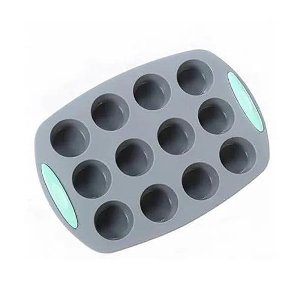 Sustainable 12-Cavity Round Silicone Cake Mold & Muffin Pan Heat Resistant Non-Stick Food Grade Packed in Bag-Premium Cake Tools