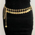 Europe and the United States Vintage Round Piece Fringe Coin Waist Chain Fashion Decoration Dress Belt