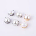 JFRB054 Custom Logo Gold Crystal Button Cover Silver Pearl Button Cufflinks Tie Clip Metal Sleeve Button Covers for Shirt