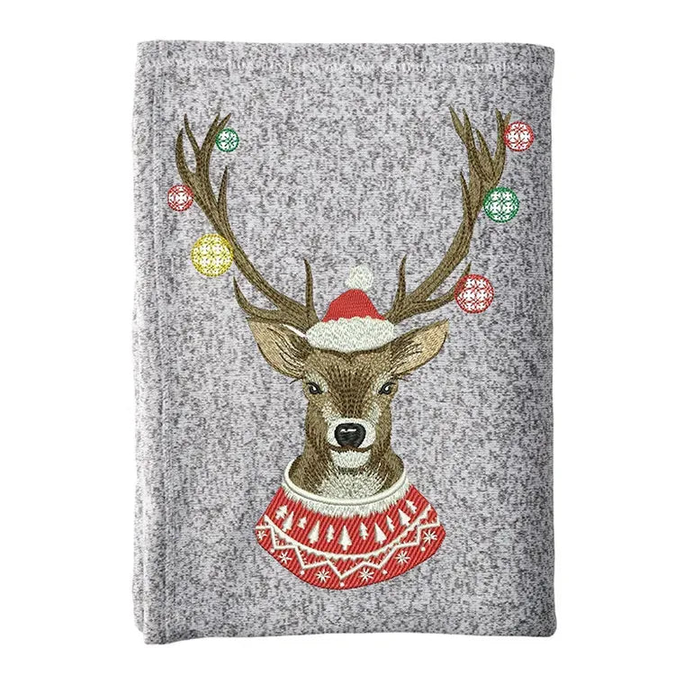 100%Polyester Soft Brushed Knitted Sweatshirt Fleece Blank Grey Sweater Jersey Throw Blanket Customized Sublimation Print