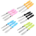 3pcs/set Plastic Handle Butter Cake Cream Spatula Cake Decorating Tool Pastry Scraper Cutter Stainless Steel Cake Cream Scraper