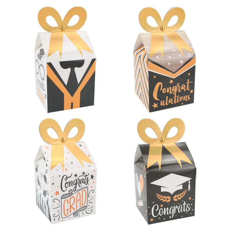 CSMD Chinese Manufacturers Paper Material Small Order Wholesale Students Fancy Black Graduate Favor Boxes for Graduation Party