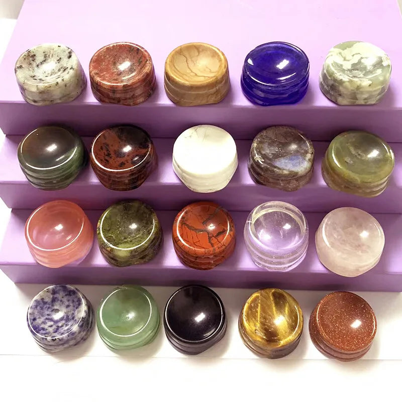 Diy Natural Gemstones Natural Gemstone Carved Display Stand Holder for Crystal and Stone Sphere Ball Base Holder