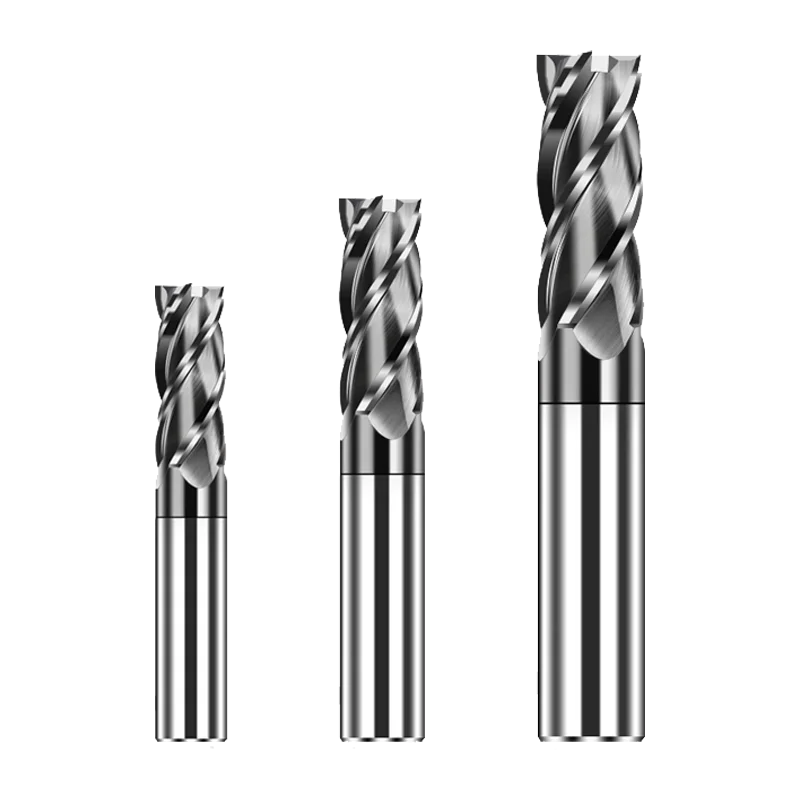JR CNC Inch Size End Mill 1/8 3/16 1/4 5/16 3/8 4F Coated Carbide Milling Cutter for Steel