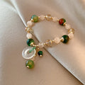 Wholesale Beaded Crystal Bangles Jade Amethyst Turquoise Pearl Beads Bracelet for Women