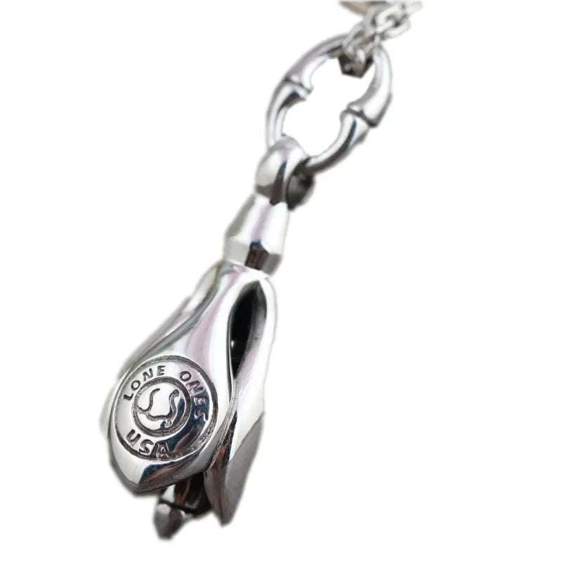 BOCAI S925 Sterling Silver New Charm Pendant Pure Argentum Fashion Buddhist Hanging Dangler Amulet Silver Bell Jewelry