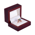 Fashion Light Red Wood Packaging Box Wooden Jewellery Necklace Display LED Light Luxury Gift Pendant Wood Packaging Jewelry Box