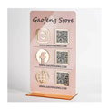 Factory OEM Custom Mirror Acrylic QR Code Sign Stand for Beauty Salon Scan to Pay Tabletop Display Multi Icon QR Code Sign