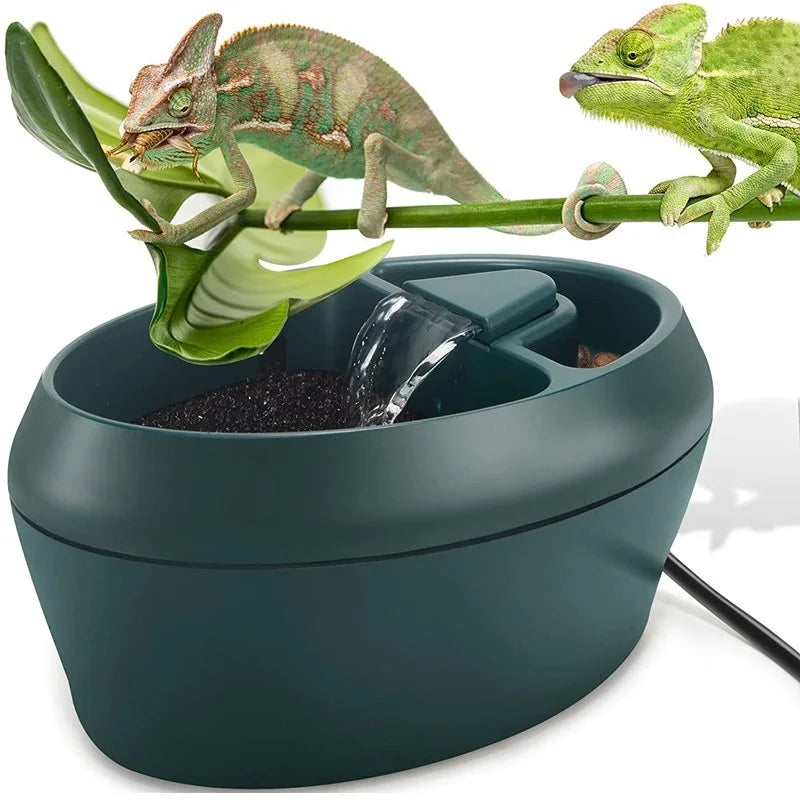 Premium Quality Reptile Waterfall Drinking Fountain Automatic Water Dispenser for Lizard