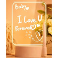 New Arrival Led Acrylic Note Board Price 8cm Round Wood Night Light Base 3d Diy Holiday Creative Lamp