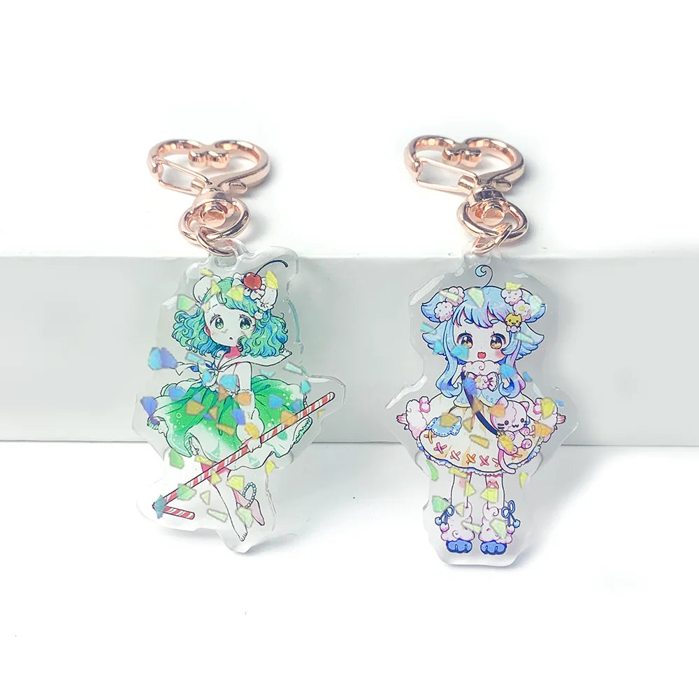 Acrylic Key Chain Pendant Lovely Transparent Jewelry Hologram