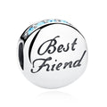925 Sterling Silver Best Friend Beads Fine Pendants Charms for Women Fit Brand Bracelets Necklaces for Friendship Jewelry SCC022