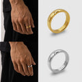Simple Classic Dome Rings for Men 4mm Stainless Steel Custom Logo Round Band Ring for Womens Mens 18k Gold Plated Ring Jewelry
