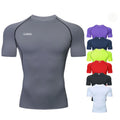 RUIQUWIN Men's Tight Quick-drying Clothes Breathable Short-sleeved Fitness Sportswear Outdoor Running T-shirt