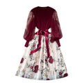 Wholesale 2026 Autumn French Knitted Spliced Embroidered Mesh Lace up Waist Slimming Women's Dress