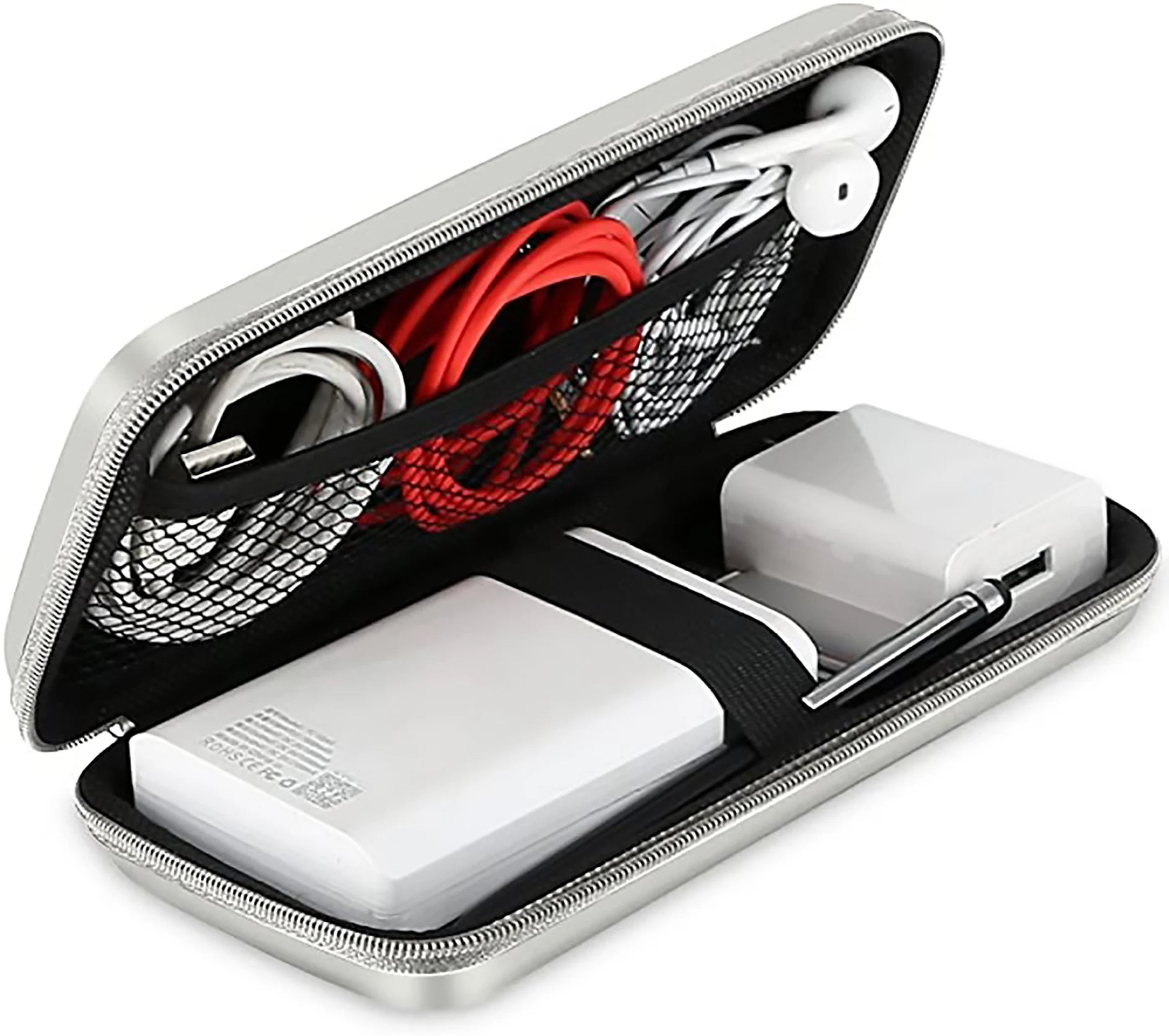 Impact-Resistant Travel EVA Case Shockproof Carrying Bag for Power Banks USB Cable Organizer Earbuds Sleeve