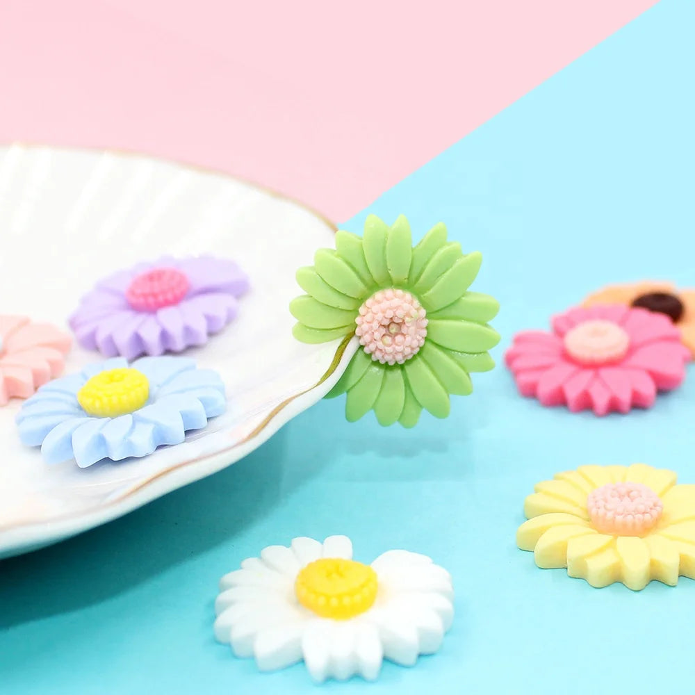 Sunflower Cabochon Resin Flower Fashion Daisy Flower Craft Cabochon Scrapbooking Embellishments Jewelry Making DIY Decoration