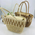 Hollow Paper Rope Straw Bag Casual Fashion Hand-held Beach Bag Simple and Generous Woven Bag