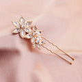 Luxury Three Gold Flower Bridal Hairpin Wedding Party Headpieces Girls Jewelry Hair Pearl Decoration for Woman