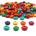 Natural Colorful Wood Abacus Flat Back Round Beads Saucer Rondelle Loose Lentil Spacer Beads for Diy Jewelry Finding