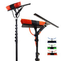 Qiyun Metal Water Fed Pole Window Cleaning Brush Telescope with Scraper for PV & Window Cleaning