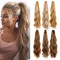 AliLeader 22" High Temperature Fiber Claw Clip in Pony Tails Hairpieces Synthetic Hair Long Wavy Ponytail Extensions for Women